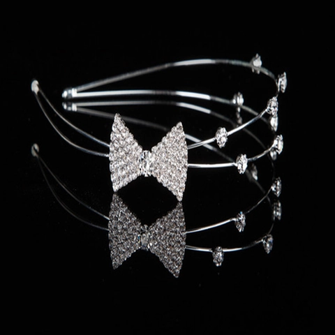 Fashion Rhinestone Bowknot Double Layer Headband For Women Zinc Alloy Bridal Hair Hoop Wedding Party Hair Accessories Gift