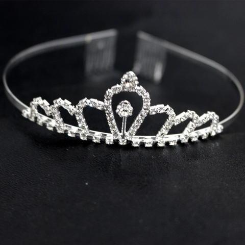 Tiara a Corona con Strass per Bambini in Lega Cerchietto da Principessa per Ragazze Festa di Compleanno Spettacolo Accessori Matrimonio