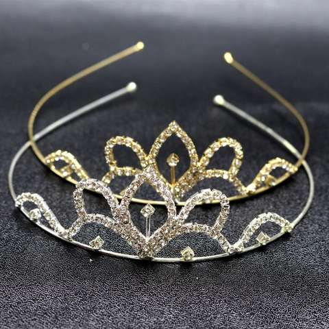 Funkelnde Legierung Strass Krone Stirnband Herz Muster Prinzessin Tiara Für Mädchen Kinder Hochzeit Geburtstag Party Zubehör