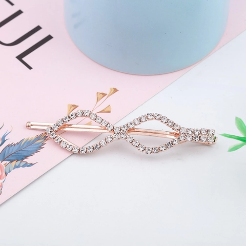 Elegant Rhinestone Hair Clips Alloy Rhombus Infinite Side Clips For Women Girls Daily Party Fashion Hair Accessories