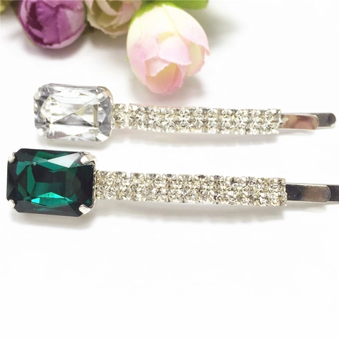 Haarspange Im Koreanischen Stil Mit Quadratischem Zirkonia Zinklegierung Strass Geometrische Elegante Damen Party Haarschmuck