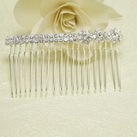Eleganter Legierung Strass Sonnenblume Haarkamm Silber Hochzeit Haarschmuck Für Damen Koreanischer Stil Haarnadel