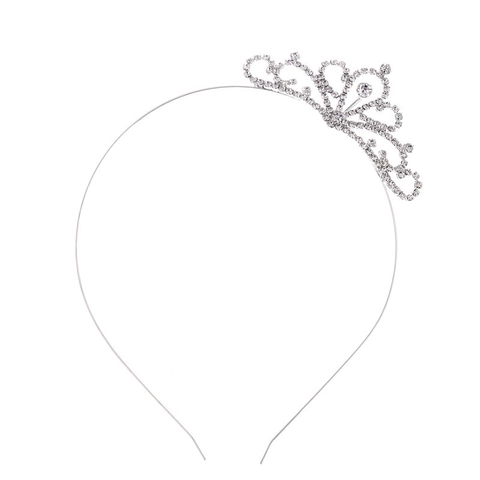 Serre-tête Couronne en Strass pour Enfants Tiara Argent Douce Princesse pour Fête d'Anniversaire Spectacle Accessoires Cheveux Filles
