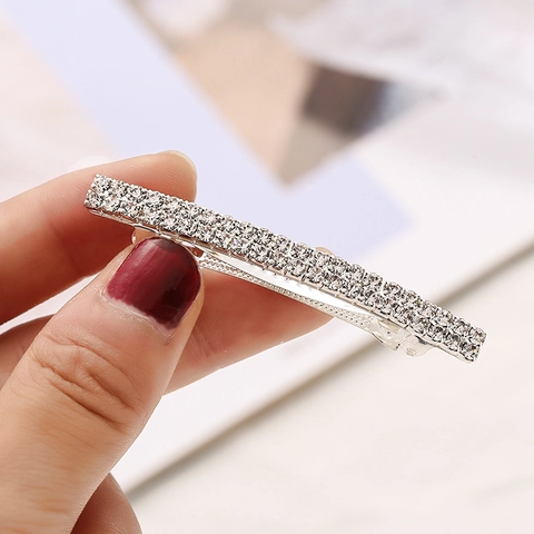 Alloy Strass Haarklammer Für Damen Koreanischen Stil Mehrreihige Barrette Gold Silber Minimalistischen Haarnadel Hochzeit Party Haar Schmuck