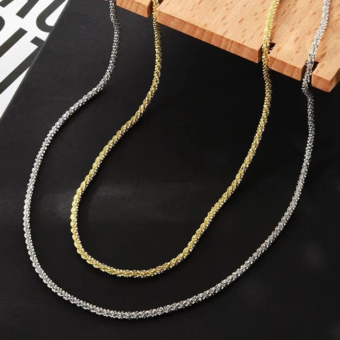 Collar de Cadena de Acero de Titanio Resplandeciente Minimalista para Mujeres Hombres Unisex Joyería de Cuello Ajustable Versátil