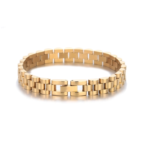 Pulsera Estilo Correa de Reloj de Acero Inoxidable para Hombre Mujer Ajustable Pulido Eslabones Presidenciales Joyería de Moda Regalo