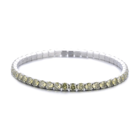 Hip Hop Roestvrij Stalen Tennis Armband Met Zirkonia Stenen Elastische Stretch Rij Strass Armband Voor Heren Dames Cadeau