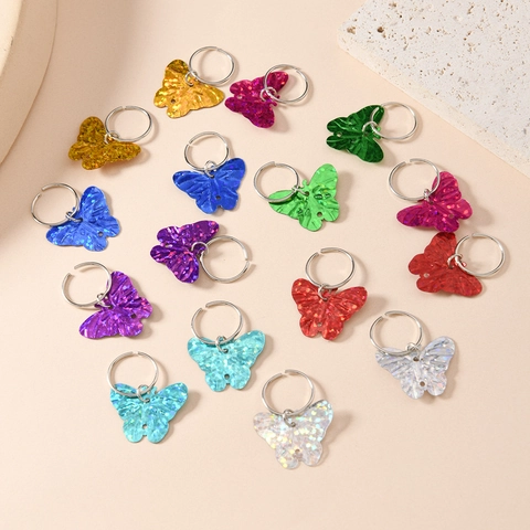 Anelli per Trecce a Forma di Farfalla Luccicanti Colorati Pendenti in Plastica e Lega di Zinco per Trecce Dreadlocks Accessori Capelli Fai Da Te Unisex