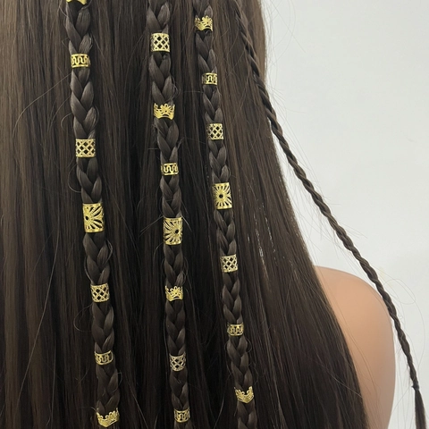 40 Pezzi Anelli per Capelli Dreadlock Oro Set Metallo Traforato Clip per Treccine Accessori Regolabili per Estensioni Donna