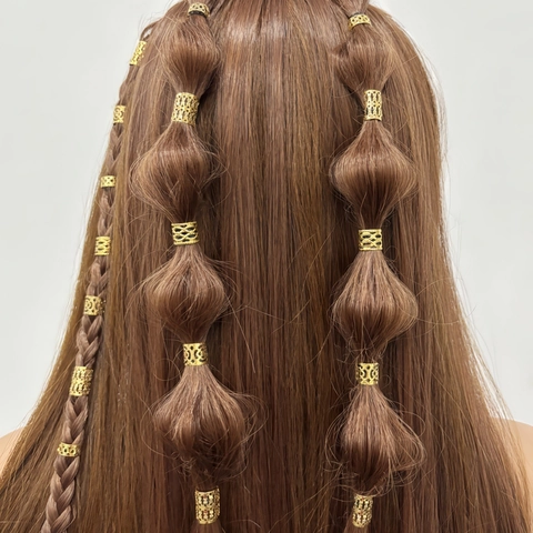 Hohle Metall Dreadlock Manschetten Haarringe Für Zöpfe Gold Silber Haar Accessoires Für DIY Flechtfrisuren Damen Schmuck