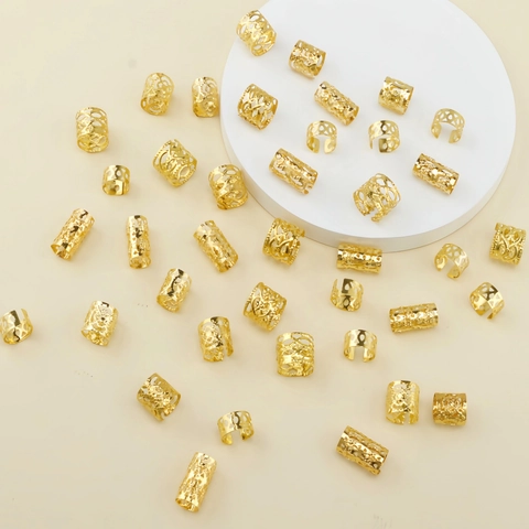 Hohle Metall Dreadlock Manschetten Haarringe Für Zöpfe Gold Silber Haar Accessoires Für DIY Flechtfrisuren Damen Schmuck