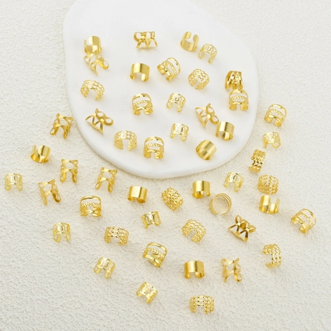 Gold Metal Hair Braid Rings Hollow Filigree Hair Dreadlock Beads Accessories For Women Men Hair Styling Fashion Jewelry