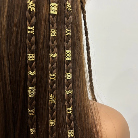 Gold Hohl Geflecht Haarringe Dreadlock Schmuck Eisen Galvanisiert DIY Haarstyling Zubehör Für Damen Mode Kopfschmuck