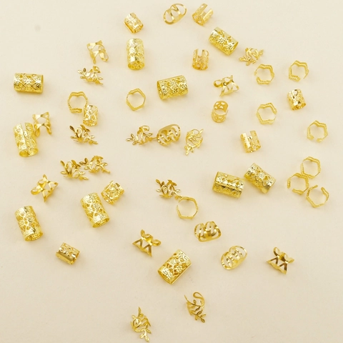 Gold Hohl Geflecht Haarringe Dreadlock Schmuck Eisen Galvanisiert DIY Haarstyling Zubehör Für Damen Mode Kopfschmuck