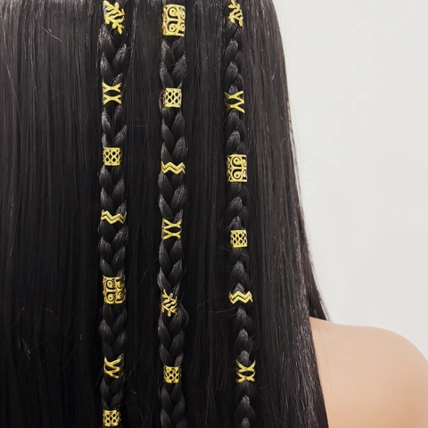 Accessori per Trecce di Capelli Dreadlock Cavi in Lega Dorata Anelli per Capelli in Metallo per Acconciature DIY Gioielli Party