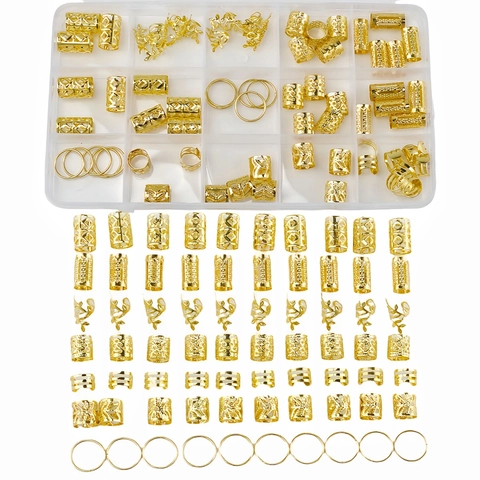 Legierung Metall Hohl Dreadlock Haarschmuck Spiral Geflecht Ringe Anhänger Für Damen Herren Geflecht Dekoration Haarschmuck