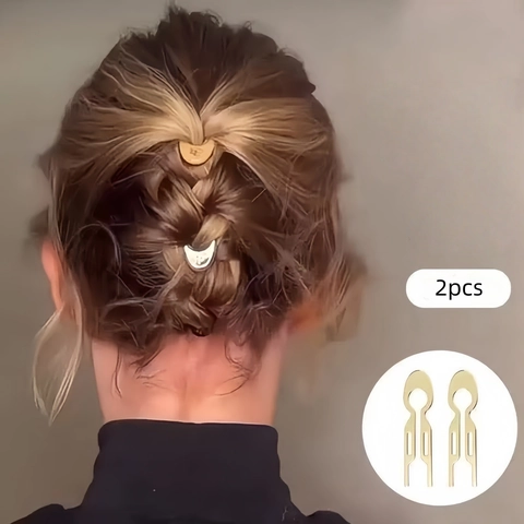 Minimalist Metal U Shaped Hair Stick Geometric Hollow Out Fish Hair Fork Elegant Bun Holder For Women Gold Silver Jewelry