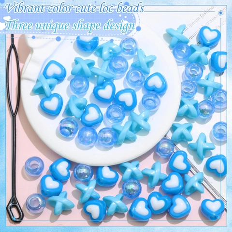 Cuentas de Acrílico para el Cabello Trenzas Niños Niñas DIY Colorido Corazón Letra Redondo Decoración del Cabello