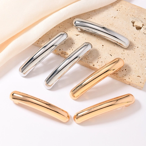 Fermaglio per Capelli a Molla Curvo in Lega di Zinco Minimalista da Donna Fermaglio in Metallo Galvanizzato Elegante Clip Laterale