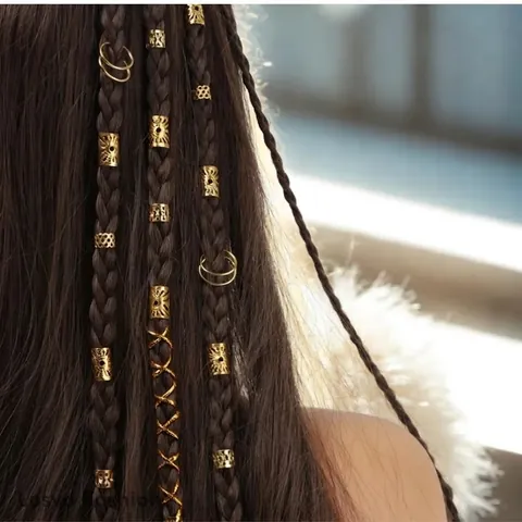 Retro Zinc Alloy Dreadlock Hair Rings Braiding Accessories Bohemian Hollow Out Filigree Hair Jewelry For Women Girls