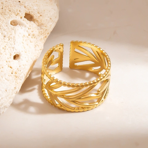 Bagues Réglables en Acier Inoxydable Œil Maléfique Cœur Fleur Pierre Naturelle Plaqué Or 18K Bijoux Bohème Cadeau Femme