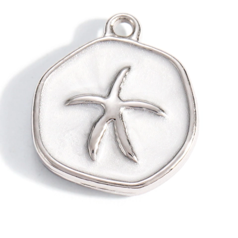 Stainless Steel Ocean Series Starfish Seahorse Enamel Pendants For DIY Jewelry Making Waterproof Hypoallergenic Charms Accessories