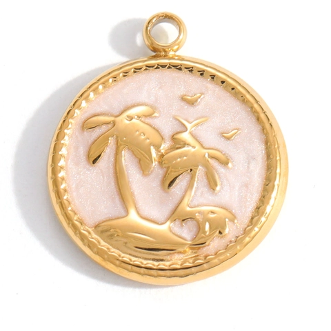 Stainless Steel DIY Jewelry Pendants Heart Cat Dog Owl Starfish Sea Horse Animal Drip Oil Gold Plated Pendants Only For Jewelry Making
