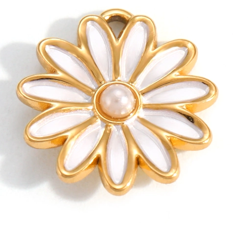 Stainless Steel DIY Jewelry Pendants 18K Gold Plated Heart Cross Flower Butterfly Shell Charms For Necklace Making Women