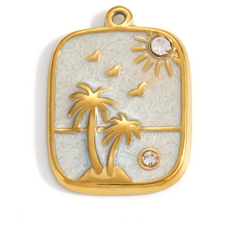 Stainless Steel DIY Jewelry Pendants Cross Crab Heart Flower 18K Gold Plated Waterproof Hypoallergenic Charm For Necklaces
