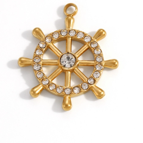 Stainless Steel Nautical Pendant Enamel Shell Starfish Anchor Evil Eye Charm For DIY Necklace Bracelet Making Women Jewelry
