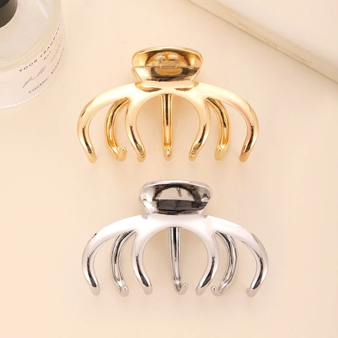Elegante Pinza per Capelli in Metallo a Polpo Stile Coreano Galvanica Oro Argento Shark Clip per Donna Accessori Capelli Moda