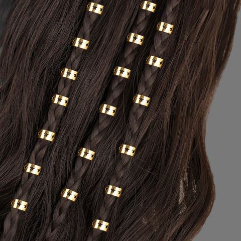 Gouden Holle Ster Metalen Vlecht Ringen Haarclips Vlecht Cuffs Dreadlock Accessoires Voor DIY Vlechten Haarsieraden Vrouwen Unisex