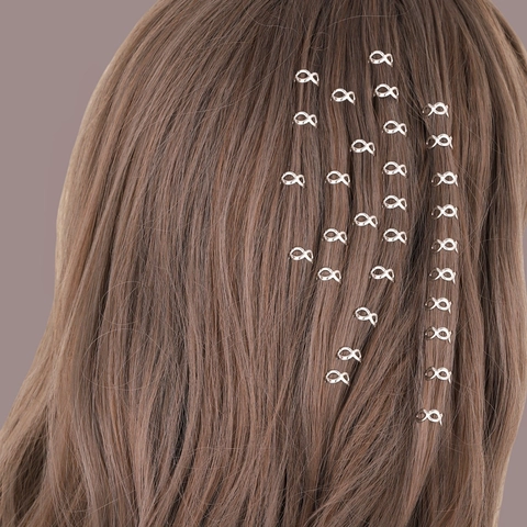 Clips de Cheveux Dreadlock en Forme d'Infini en Fer Minimaliste Anneaux de Cheveux Ajourés Électroplaqués Accessoires de Tresses pour Femmes