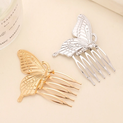 Peigne à Cheveux Papillon Style Forêt Vintage Alliage Papillon Ajouré Épingle à Cheveux Pour Femmes Mariage Fête