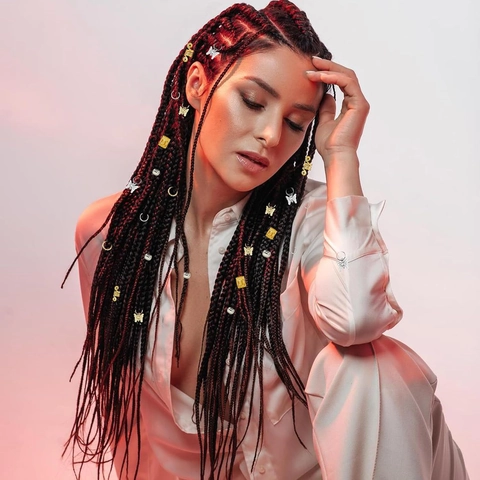 Accessori per Capelli Dreadlocks in Lega Oro Argento Farfalla Corona Anelli Decorazione Treccine Africane per Hip Hop Street Fashion Donna Uomo