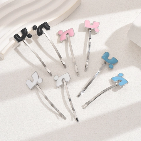 Korean Fashion Enamel Letter Musical Note Alloy Bobby Pins Macaron Color Sweet Hair Clips For Women Girls Hair Accessories