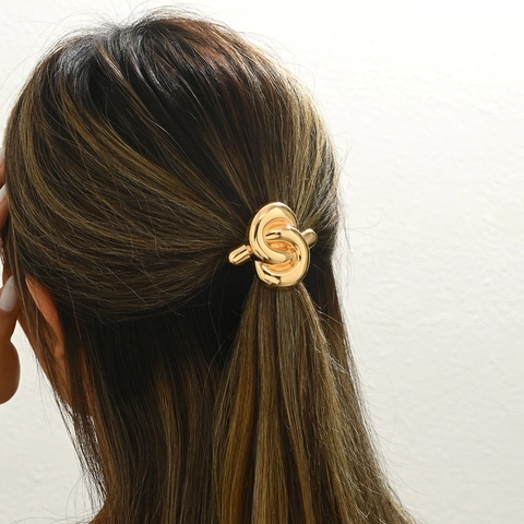 Geometrische Geknotete Metall Haargummi Hohe Elastizität Metallische Haarseil Minimalistisch Commuter Ponytail Holder Fashion Haarschmuck Damen