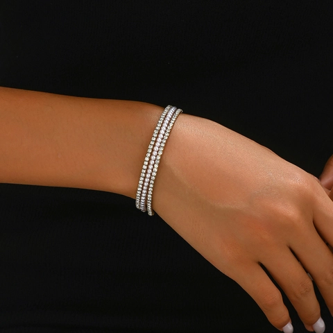 Luxury Faux Artificial Pearl Rhinestone Bangle For Women Wedding Jewelry Elegant Multi Row Spiral Wrap Bracelet Gold Silver Hand Accessory