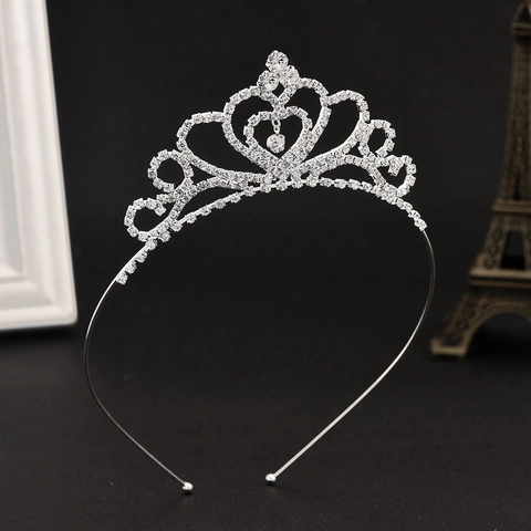 Elegante Corona da Sposa in Lega a Cuore con Strass Cerchietto da Principessa per Donna Ragazza Matrimonio Festa di Compleanno Accessori Capelli