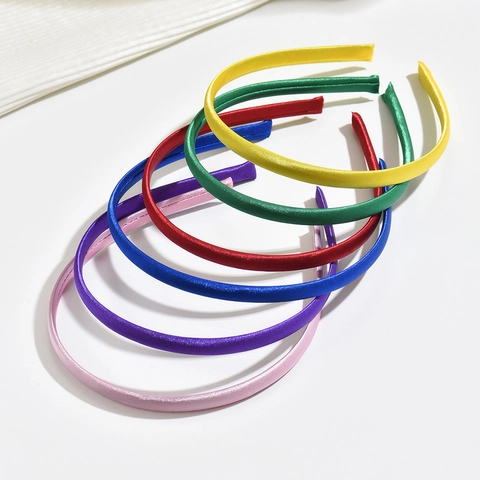Elegante Cerchietto in Plastica Rivestito in Raso Semplice Tinta Unita Sottile Accessorio per Capelli Donna Ragazza Quotidiano