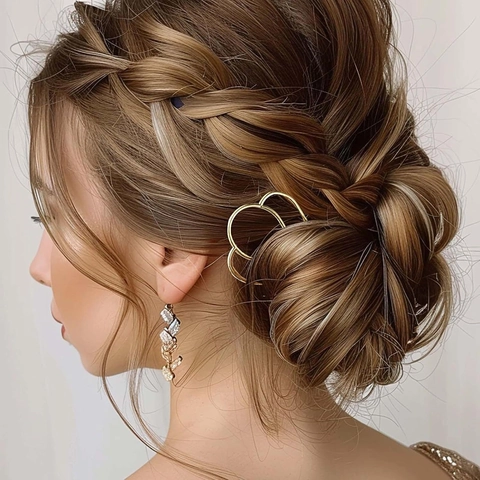 Elegant Minimalist Metal U Shape Hair Pin Retro Alloy Wave Hair Fork For Women Simple Chignon Pin Styling Tools Accessories