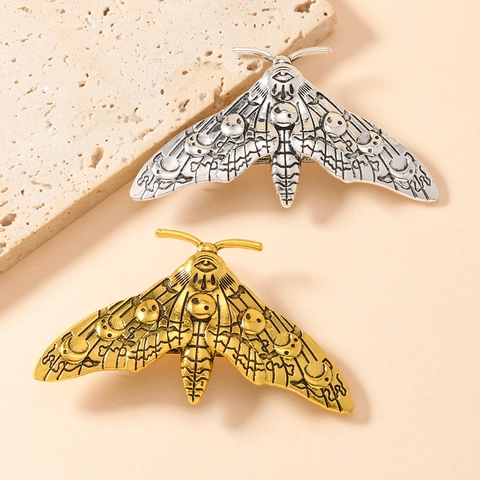 Fermaglio per Capelli Vintage Gothic Falena in Metallo per Donna Oro Argento Teschio Occhio Fermaglio a Molla Accessori Capelli