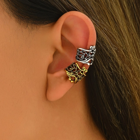 Vintage Hohl Aus U Form Ear Cuffs Ohne Loch Legierung Antik Gold Silber Krone Ohrringe Für Damen Herren Boho Schmuck