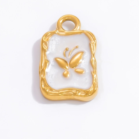 Ciondoli in Acciaio Inossidabile Placcato Oro 18K Smalto Farfalla Croce Cuore Stella Charm per Creazione di Gioielli Fai da Te Bracciale Collana