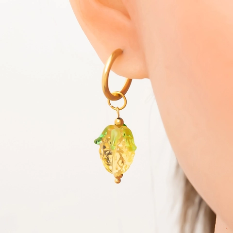 Boucles d'Oreilles Créoles en Acier Inoxydable Forme Fruit pour Femme Fraise Ananas Cerise Pendentif Style Pastoral Perle Artificielle Verre Bijoux d'Été