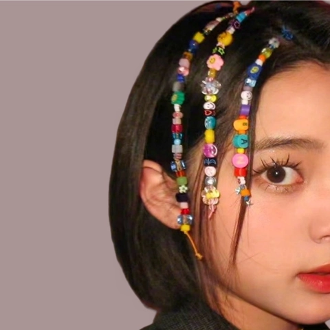 Fermagli per Capelli con Perline Colorate Y2K Accessori Gioielli per Trecce Fatti a Mano in Resina Faccina Sorridente Fiore Cuore Stella Pendenti Donna Ragazze Decorazione Capelli