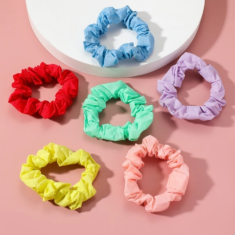 Coleteros de Tela de Color Sólido Minimalista Gomas para el Pelo de Alta Elasticidad para Mujer Conmutador Soporte para Coleta