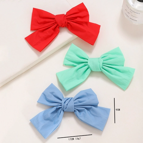 Pinza para el Cabello con Lazo Grande de Tela Estilo Coreano Color Sólido Macarrón Dulce Pinza de Resorte para Mujeres Niñas Accesorios para el Cabello de Moda Diaria