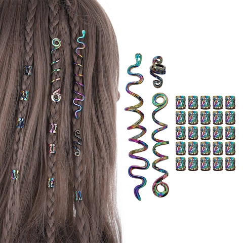 Viking Keltischer Knoten Dreadlock Haarklammern Legierung Irisierend Spirale Schlange Haarring Dreadlock Flechtzubehör Damen Herren