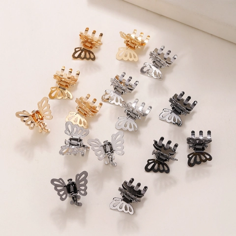 Vintage Mini Schmetterling Metall Haarkrallen Hohle Legierung Haarklammern Dekorative Haarnadeln Für Damen Mode Haarschmuck